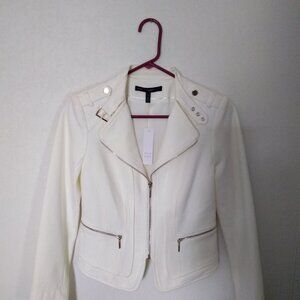 White House Black Market zip front Jacket sz 0 NWT